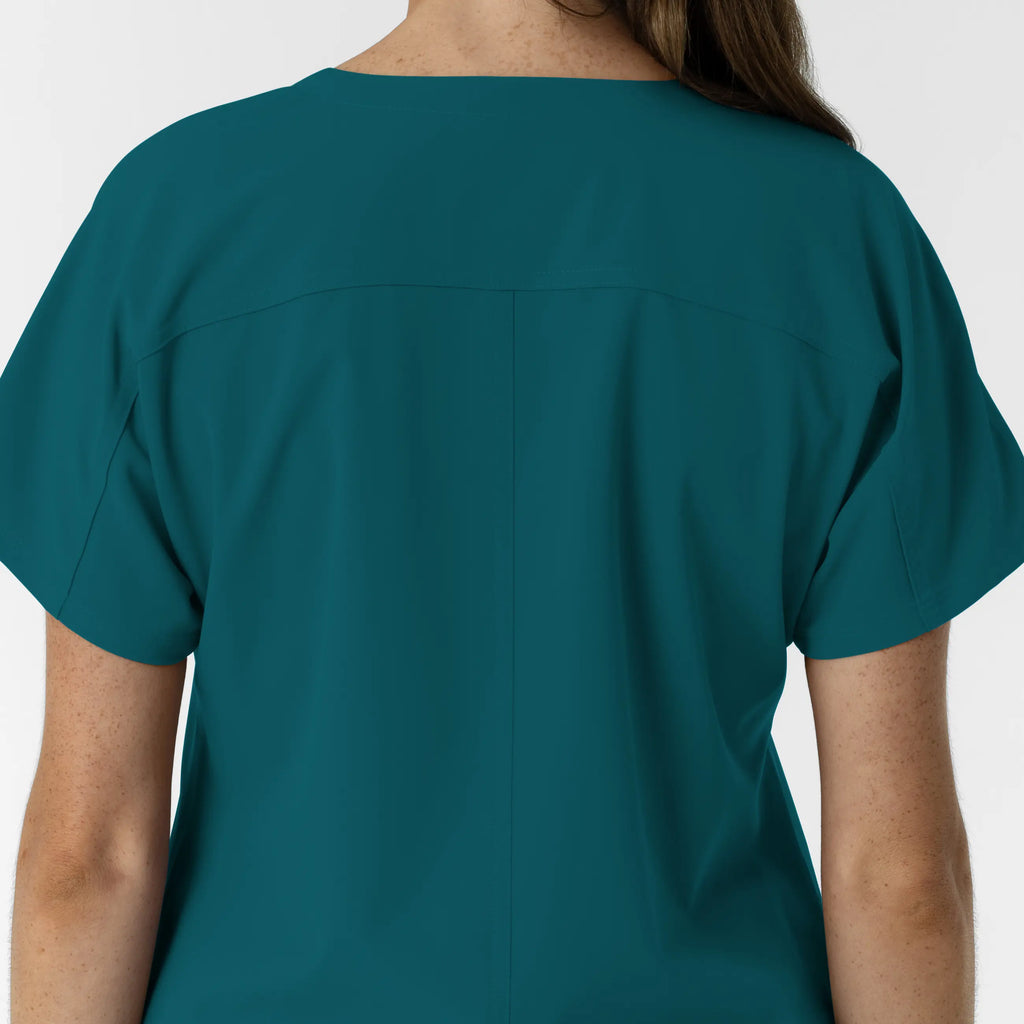 Wink Scrubs Women's Drop Shoulder Tunic Scrub Top Caribbean Blue | scrub-supply.com