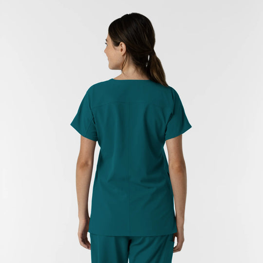 Wink Scrubs Women's Drop Shoulder Tunic Scrub Top Caribbean Blue | scrub-supply.com