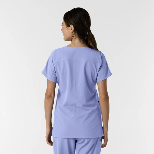 Wink Scrubs Women's Drop Shoulder Tunic Scrub Top Ceil Blue | scrub-supply.com