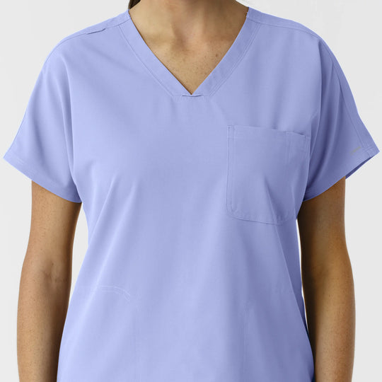 Wink Scrubs Women's Drop Shoulder Tunic Scrub Top Ceil Blue | scrub-supply.com