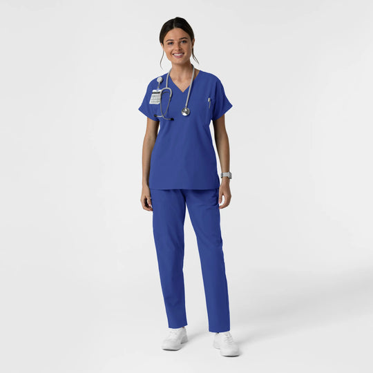 Wink Scrubs Women's Drop Shoulder Tunic Scrub Top Galaxy Blue | scrub-supply.com