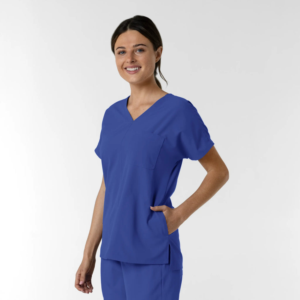 Wink Scrubs Women's Drop Shoulder Tunic Scrub Top Galaxy Blue | scrub-supply.com