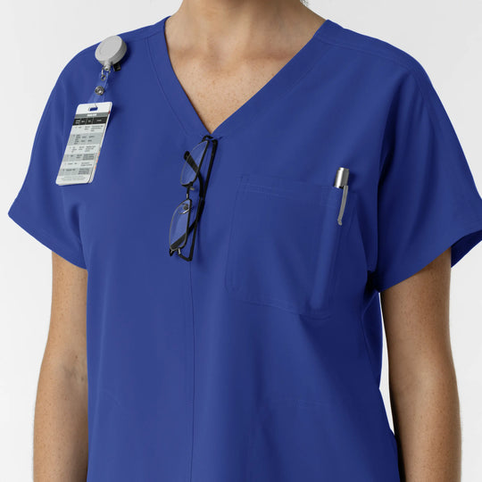Wink Scrubs Women's Drop Shoulder Tunic Scrub Top Galaxy Blue | scrub-supply.com