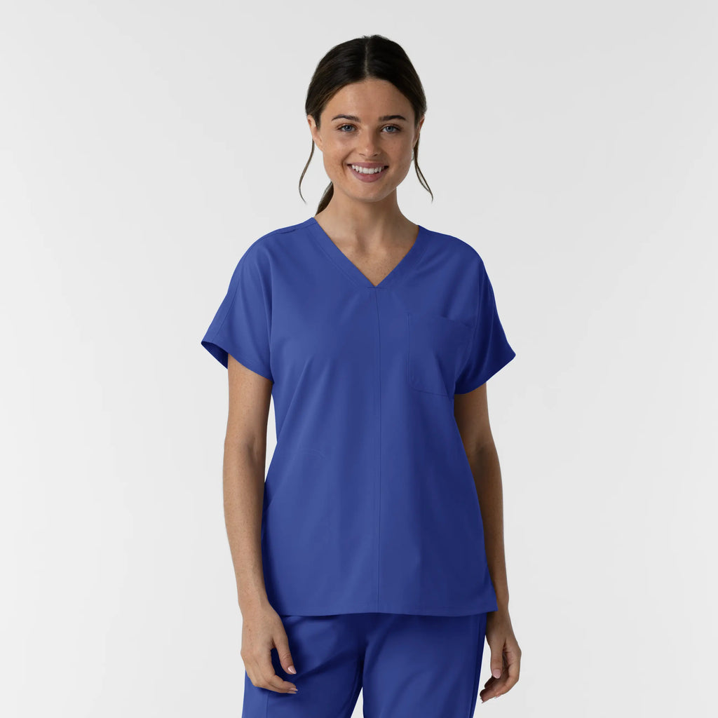 Wink Scrubs Women's Drop Shoulder Tunic Scrub Top Galaxy Blue | scrub-supply.com