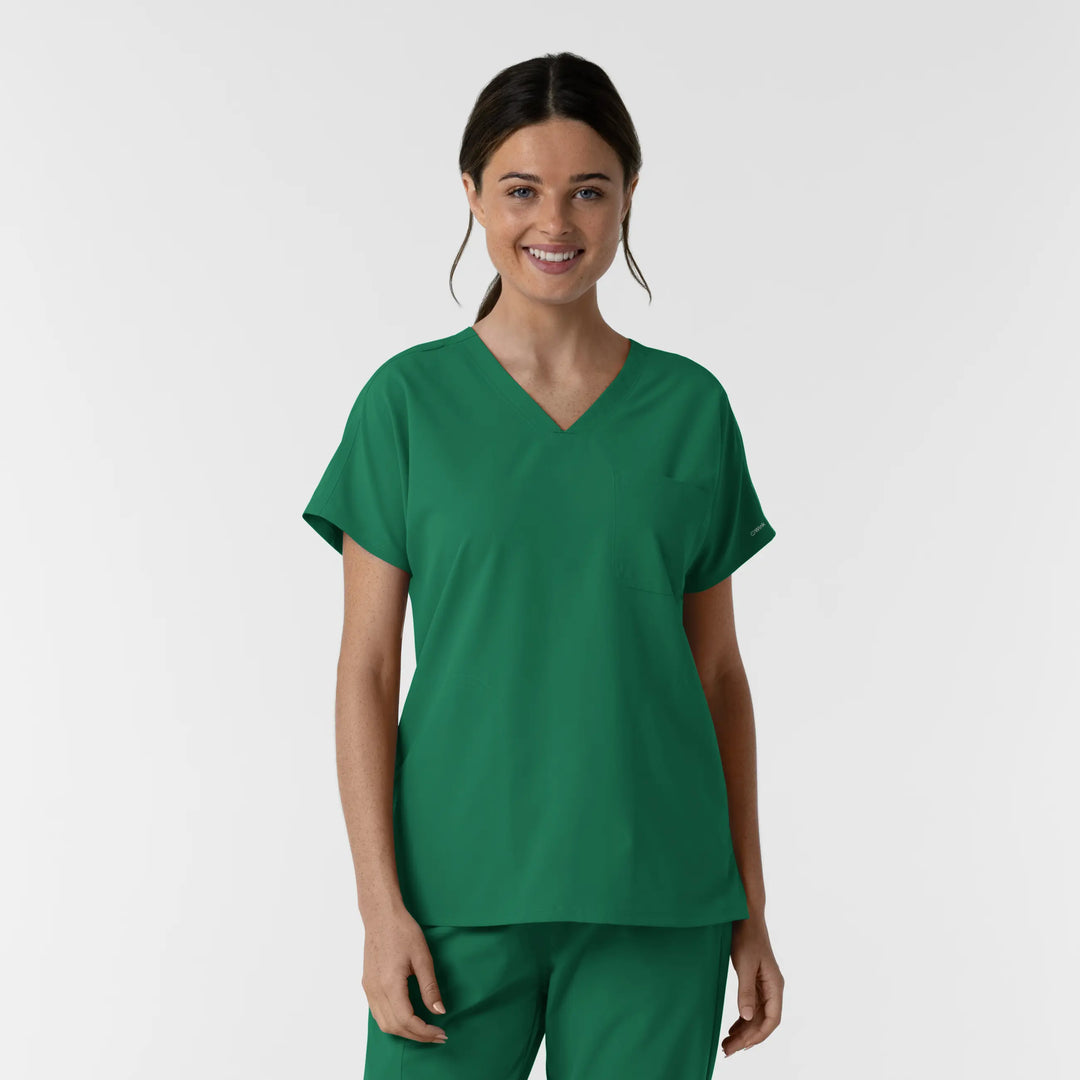 Wink Scrubs Women's Drop Shoulder Tunic Scrub Top Hunter | scrub-supply.com