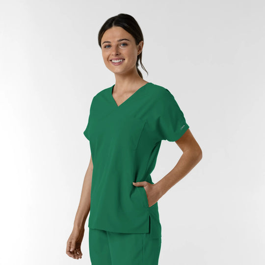 Wink Scrubs Women's Drop Shoulder Tunic Scrub Top Hunter | scrub-supply.com