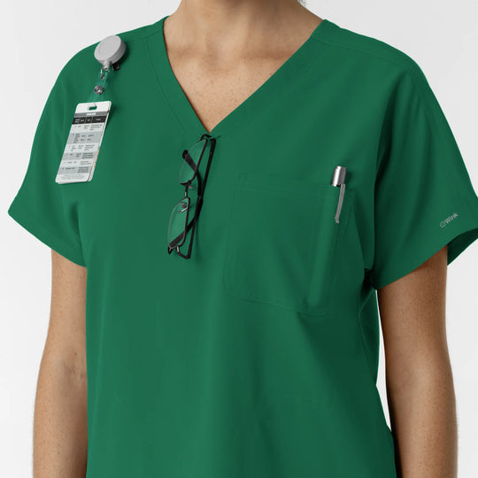 Wink Scrubs Women's Drop Shoulder Tunic Scrub Top Hunter | scrub-supply.com