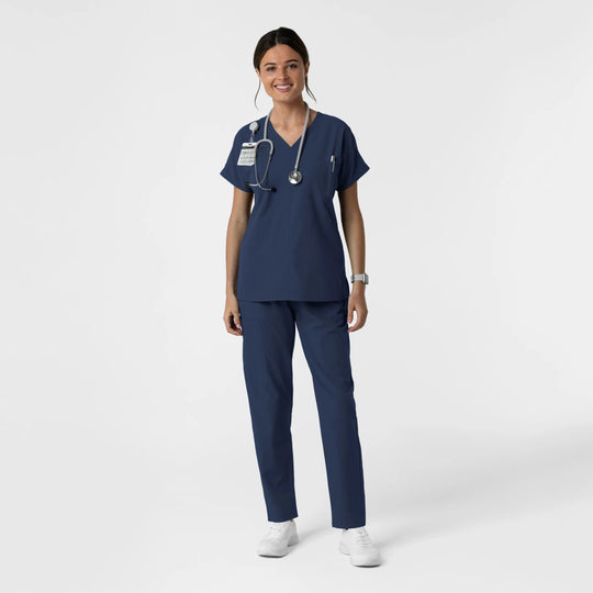 Wink Scrubs Women's Drop Shoulder Tunic Scrub Top Navy | scrub-supply.com