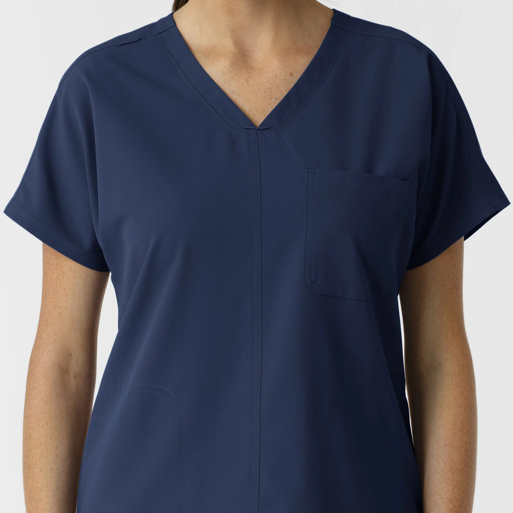 Wink Scrubs Women's Drop Shoulder Tunic Scrub Top Navy | scrub-supply.com