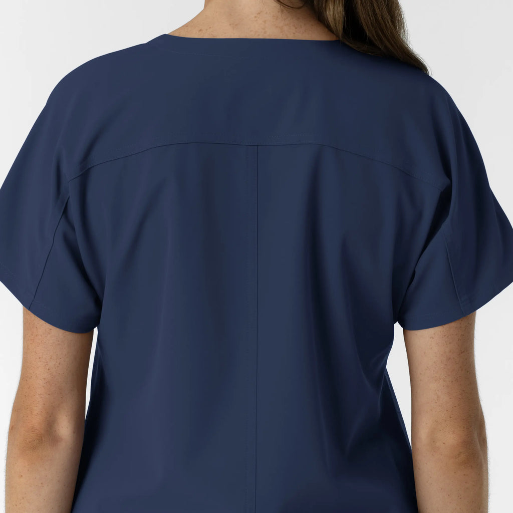 Wink Scrubs Women's Drop Shoulder Tunic Scrub Top Navy | scrub-supply.com