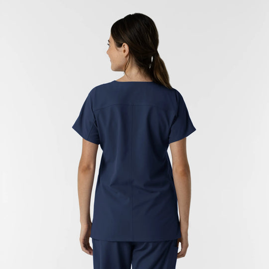 Wink Scrubs Women's Drop Shoulder Tunic Scrub Top Navy | scrub-supply.com