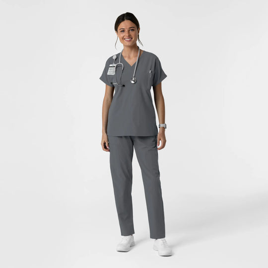 Wink Scrubs Women's Drop Shoulder Tunic Scrub Top Pewter | scrub-supply.com