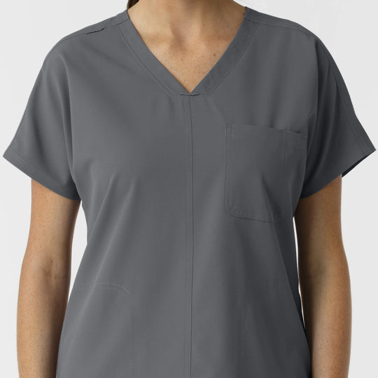 Wink Scrubs Women's Drop Shoulder Tunic Scrub Top Pewter | scrub-supply.com