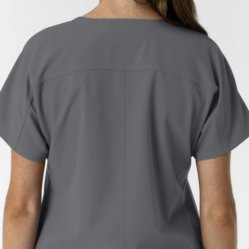 Wink Scrubs Women's Drop Shoulder Tunic Scrub Top Pewter | scrub-supply.com