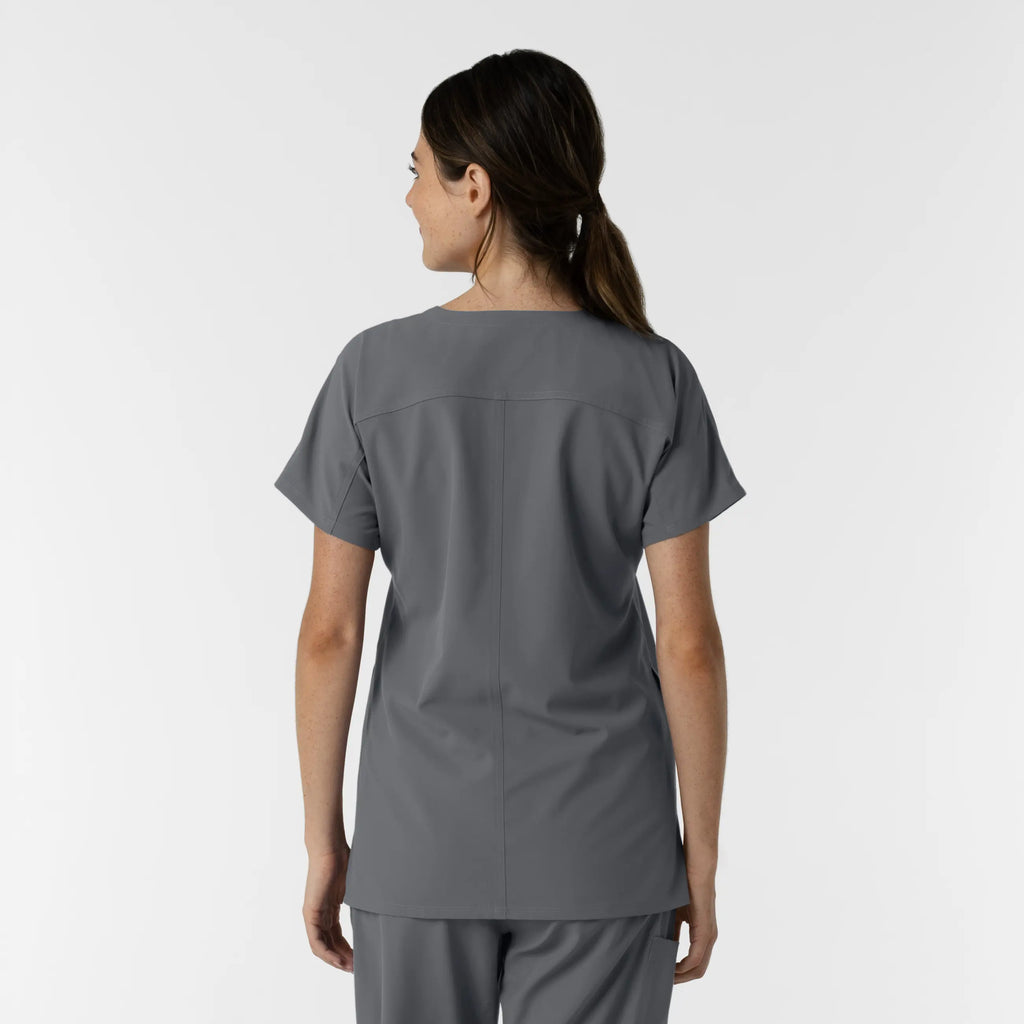 Wink Scrubs Women's Drop Shoulder Tunic Scrub Top Pewter | scrub-supply.com