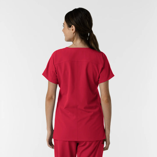 Wink Scrubs Women's Drop Shoulder Tunic Scrub Top Red | scrub-supply.com