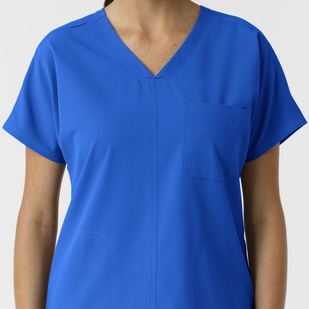 Wink Scrubs Women's Drop Shoulder Tunic Scrub Top Royal Blue | scrub-supply.com
