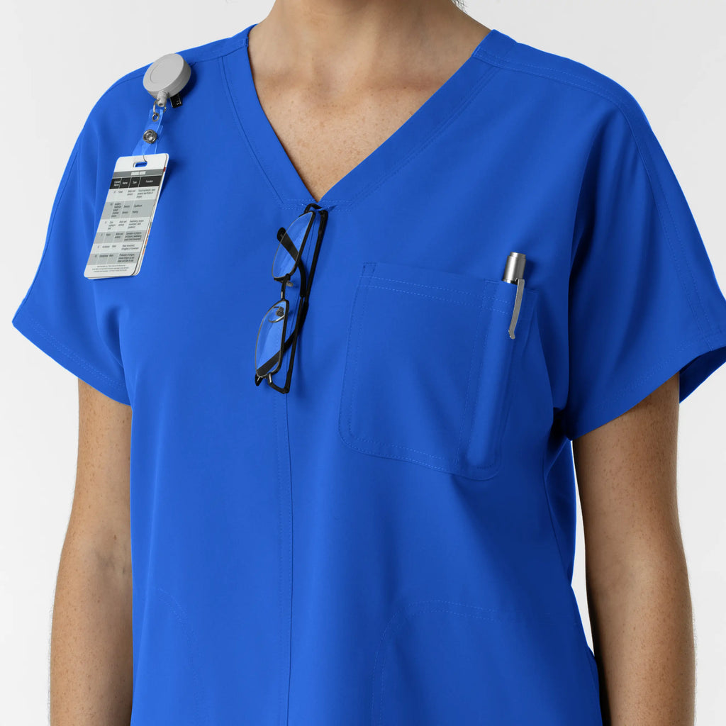 Wink Scrubs Women's Drop Shoulder Tunic Scrub Top Royal Blue | scrub-supply.com