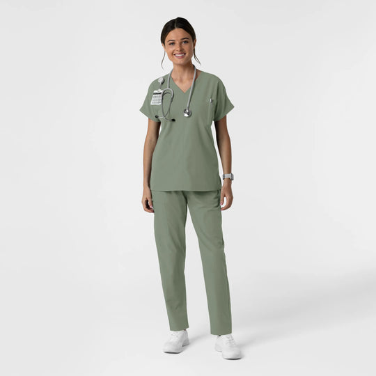Wink Scrubs Women's Drop Shoulder Tunic Scrub Top Sage | scrub-supply.com
