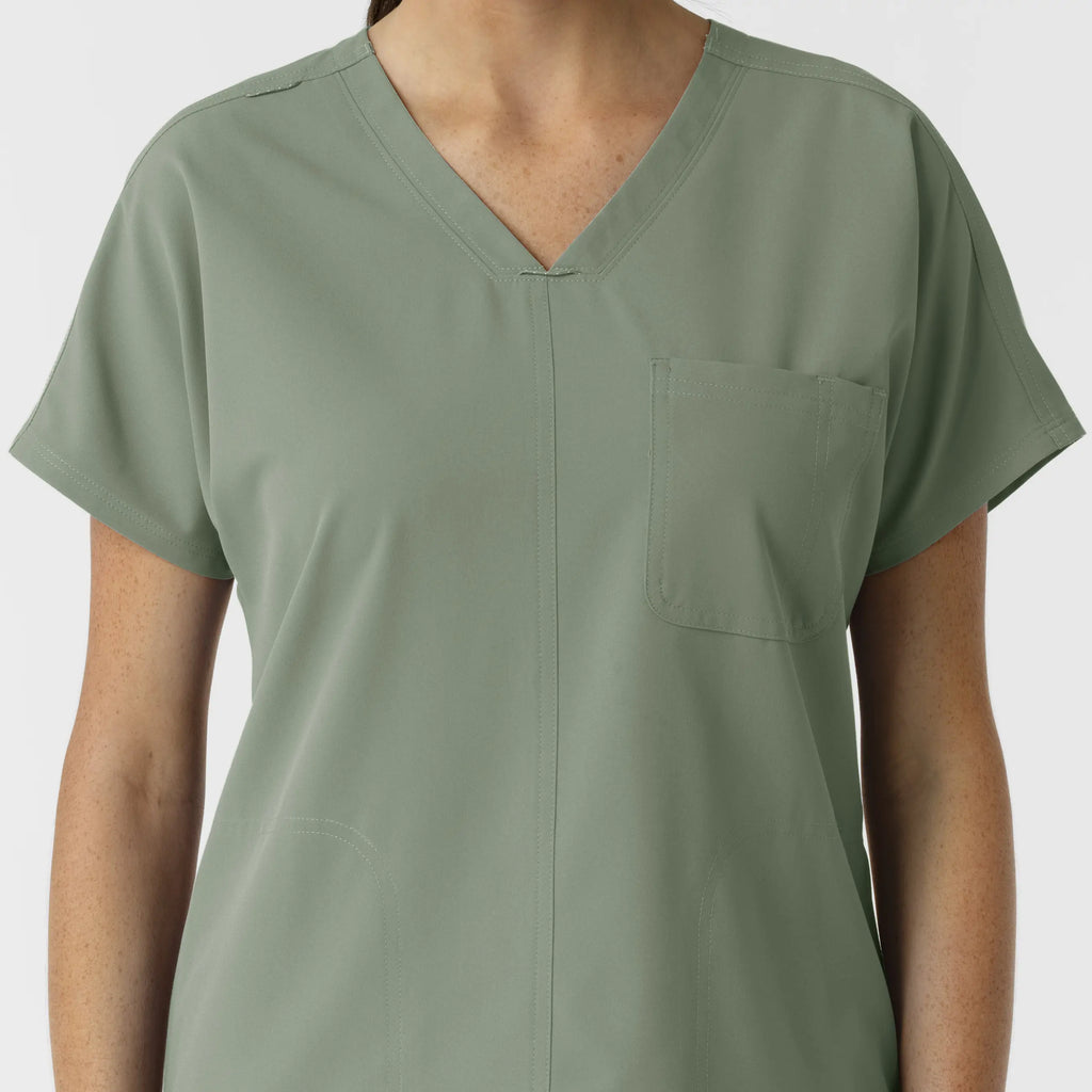 Wink Scrubs Women's Drop Shoulder Tunic Scrub Top Sage | scrub-supply.com