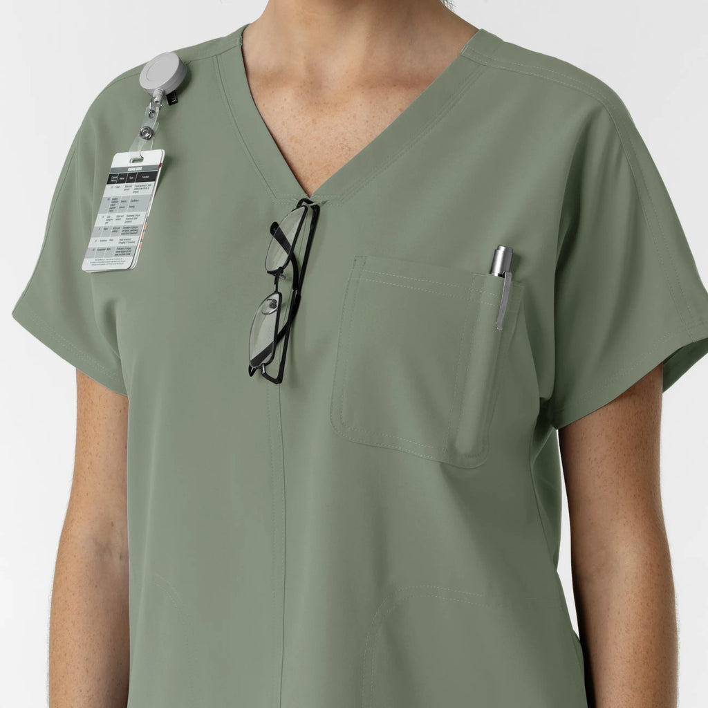 Wink Scrubs Women's Drop Shoulder Tunic Scrub Top Sage | scrub-supply.com