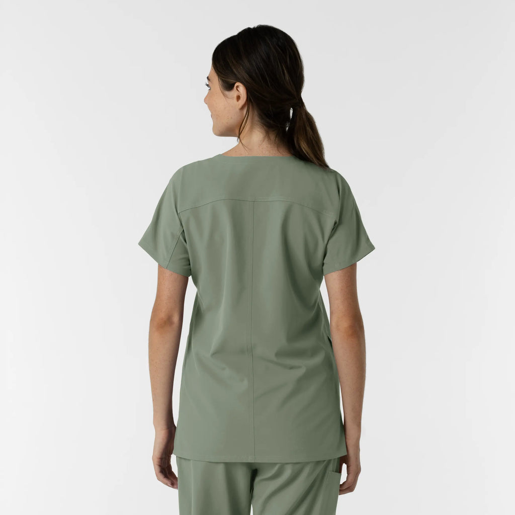 Wink Scrubs Women's Drop Shoulder Tunic Scrub Top Sage | scrub-supply.com