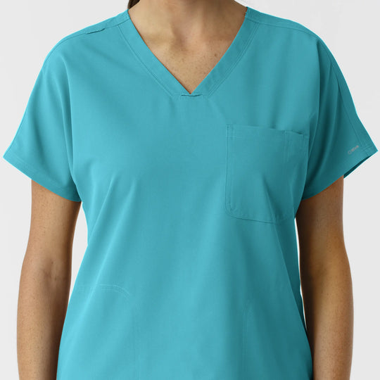 Wink Scrubs Women's Drop Shoulder Tunic Scrub Top Teal | scrub-supply.com