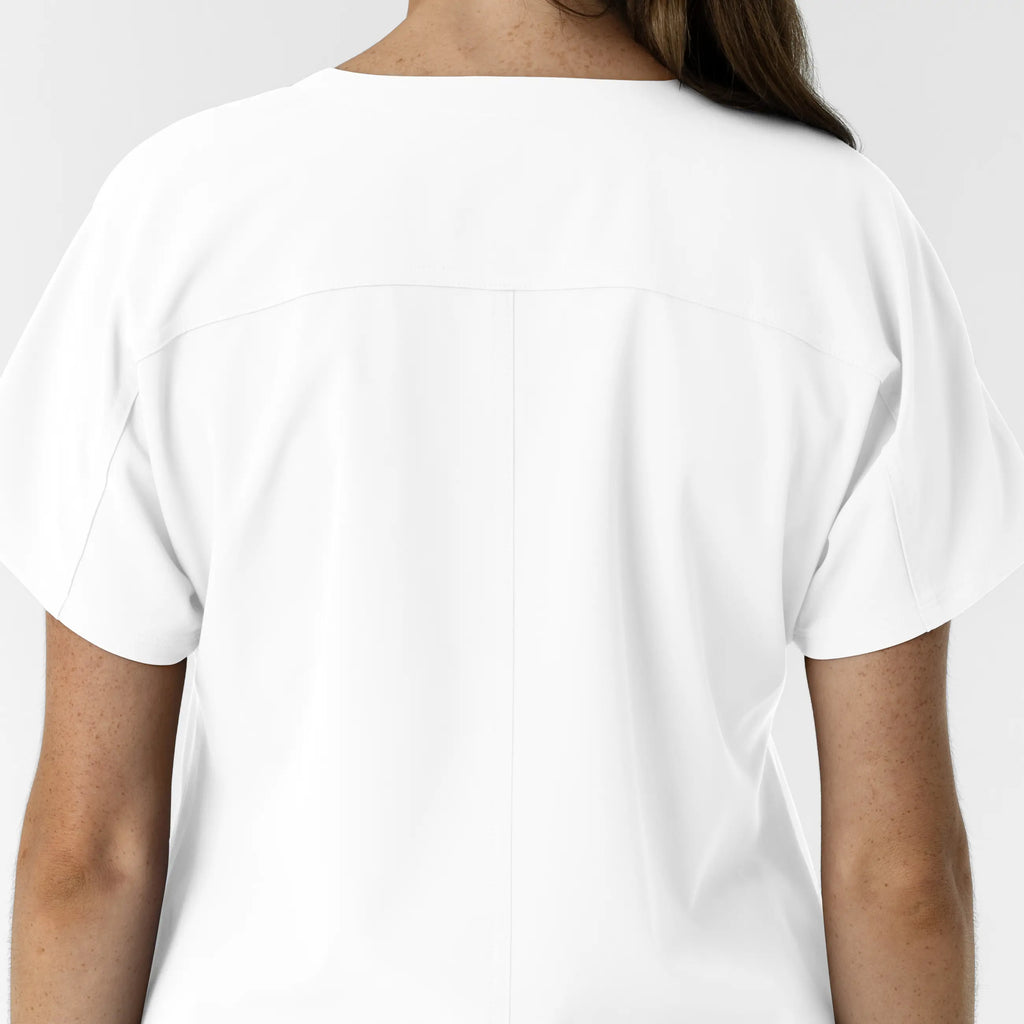 Wink Scrubs Women's Drop Shoulder Tunic Scrub Top White | scrub-supply.com