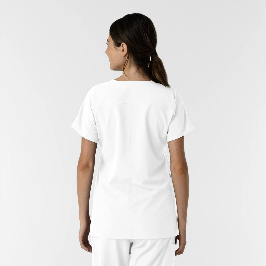 Wink Scrubs Women's Drop Shoulder Tunic Scrub Top White | scrub-supply.com