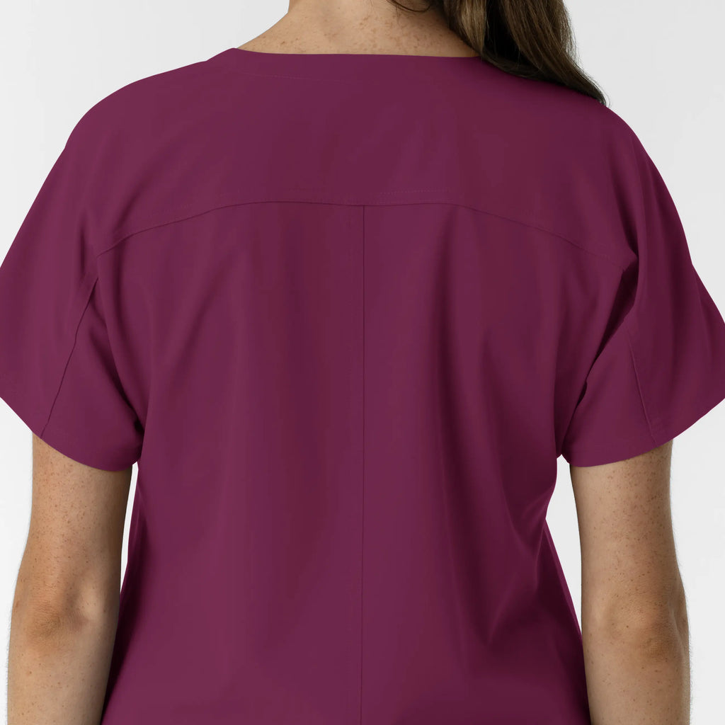 Wink Scrubs Women's Drop Shoulder Tunic Scrub Top Wine | scrub-supply.com
