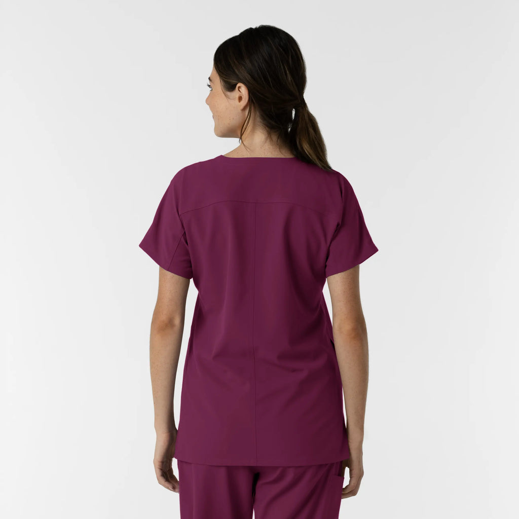 Wink Scrubs Women's Drop Shoulder Tunic Scrub Top Wine | scrub-supply.com
