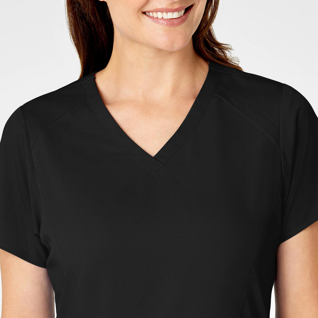 Wink Scrubs Women's 4 Pocket V-Neck Scrub Top Black | scrub-supply.com