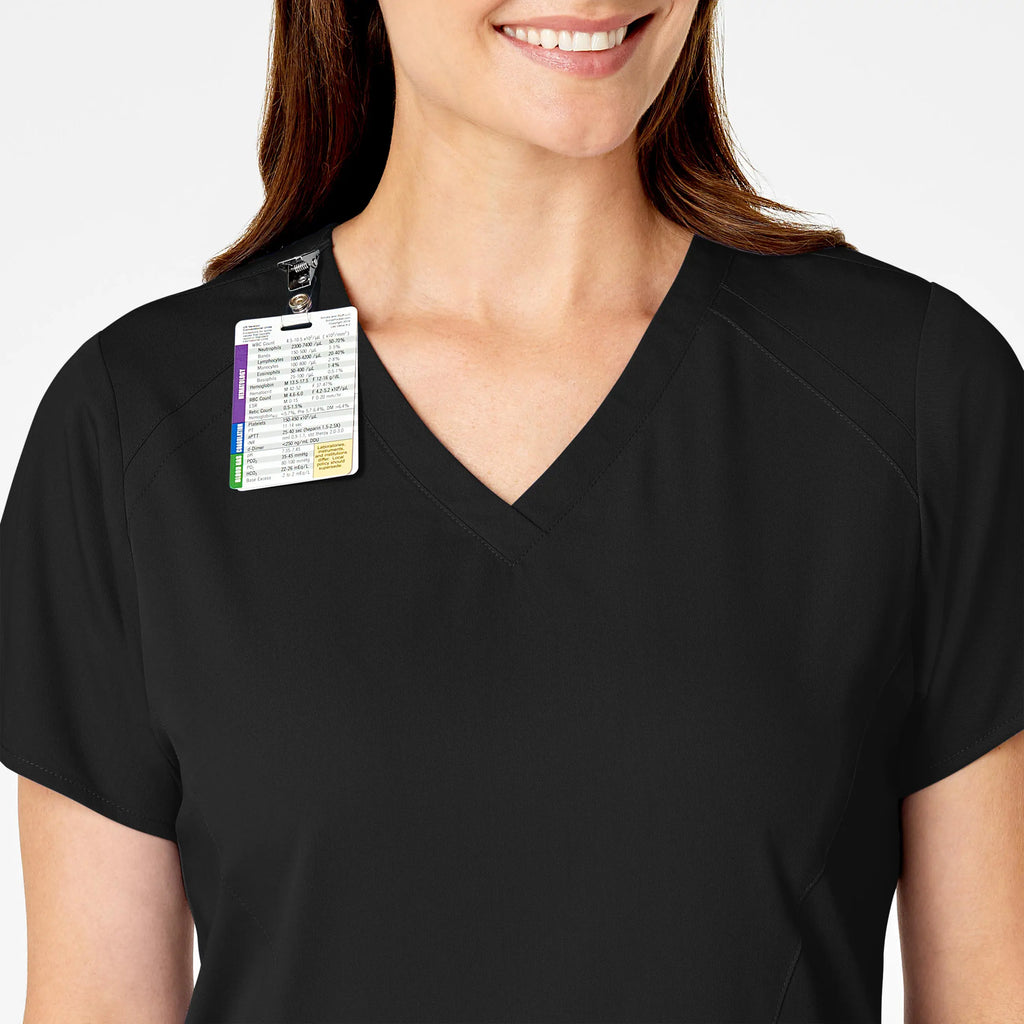 Wink Scrubs Women's 4 Pocket V-Neck Scrub Top Black | scrub-supply.com