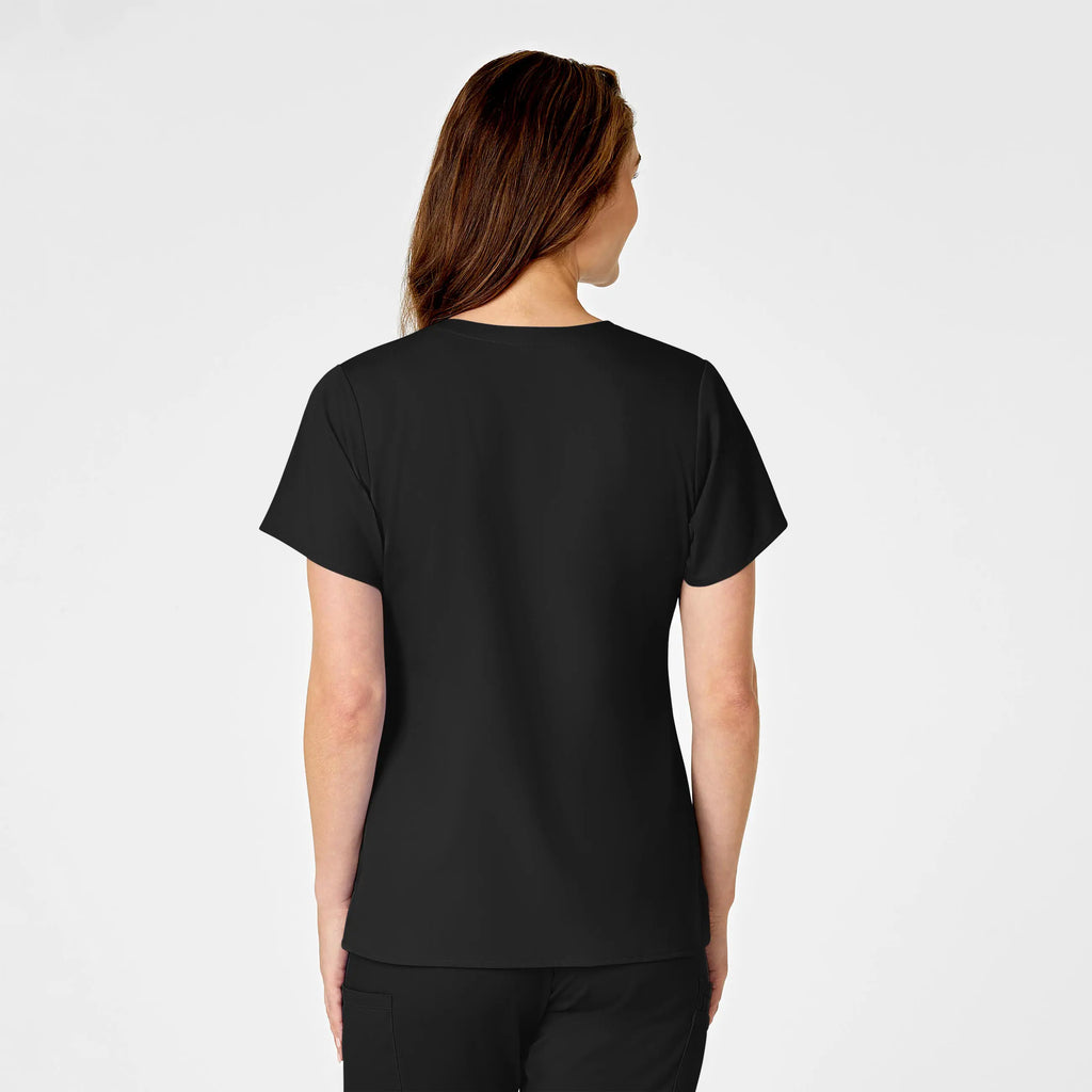 Wink Scrubs Women's 4 Pocket V-Neck Scrub Top Black | scrub-supply.com