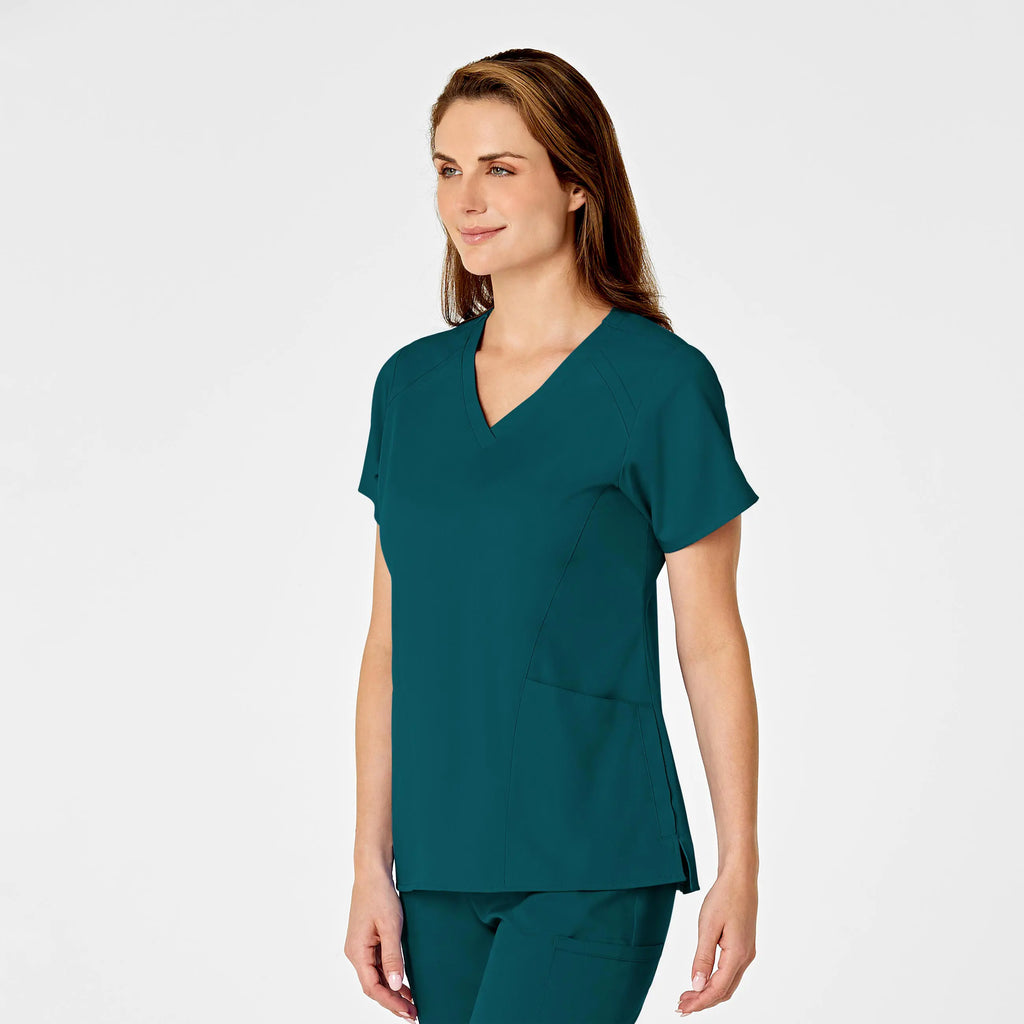 Wink Scrubs Women's 4 Pocket V-Neck Scrub Top Caribbean Blue | scrub-supply.com