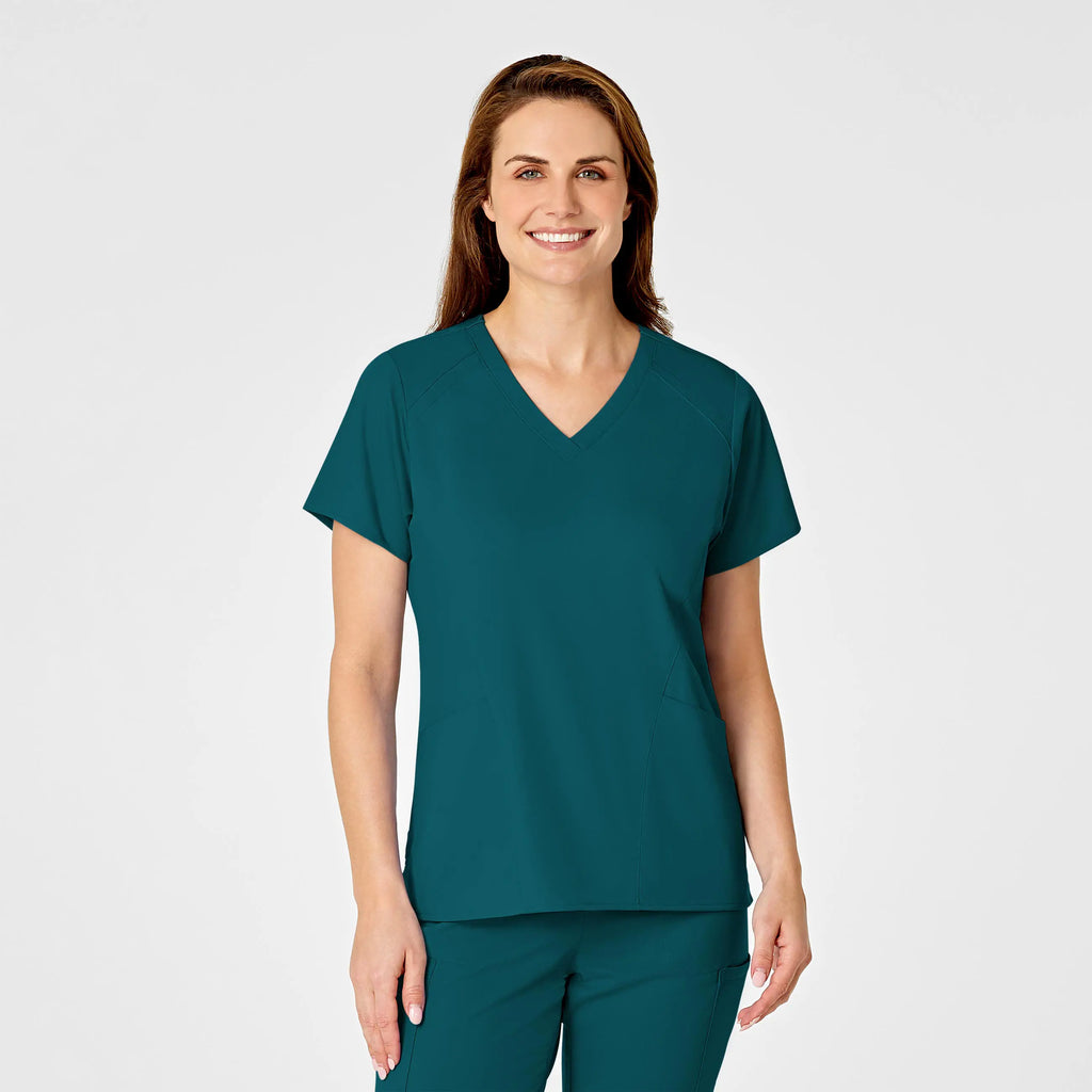 Wink Scrubs Women's 4 Pocket V-Neck Scrub Top Caribbean Blue | scrub-supply.com