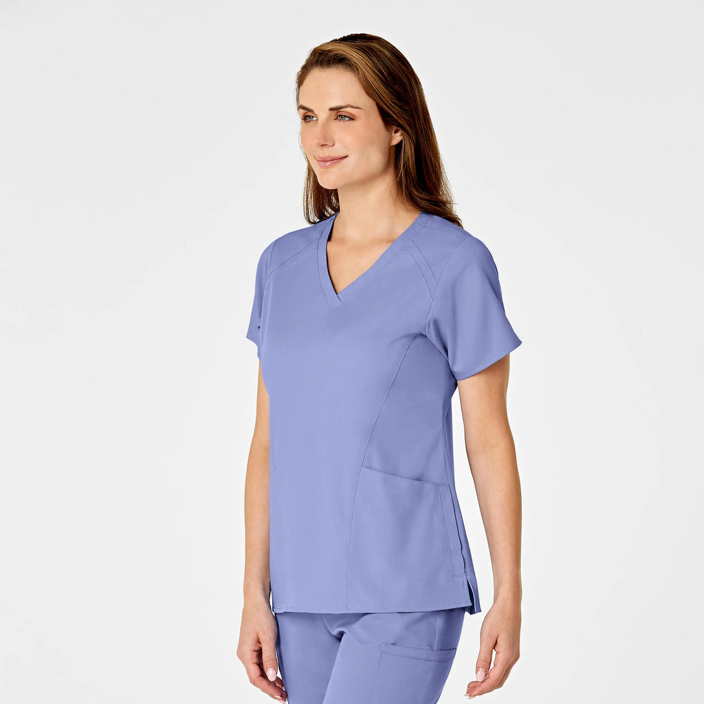 Wink Scrubs Women's 4 Pocket V-Neck Scrub Top Ceil Blue | scrub-supply.com