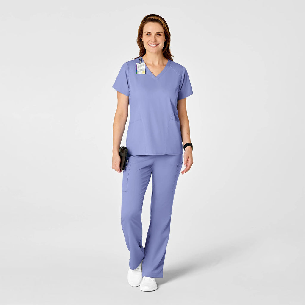 Wink Scrubs Women's 4 Pocket V-Neck Scrub Top Ceil Blue | scrub-supply.com