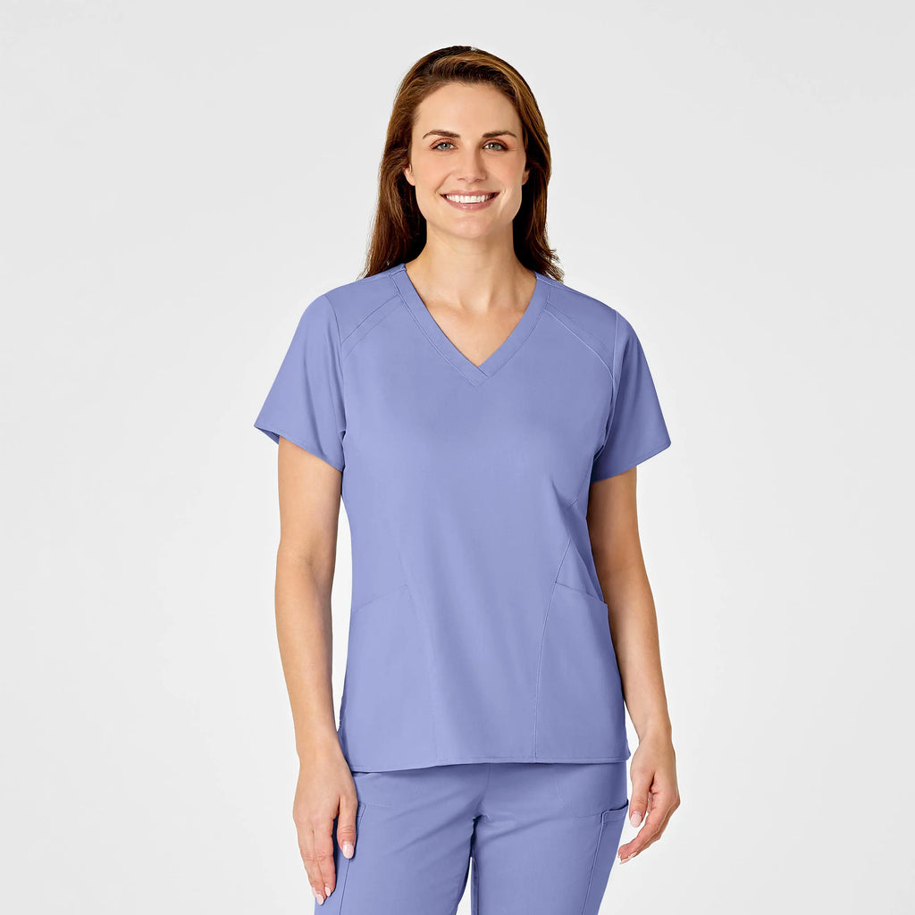 Wink Scrubs Women's 4 Pocket V-Neck Scrub Top Ceil Blue | scrub-supply.com