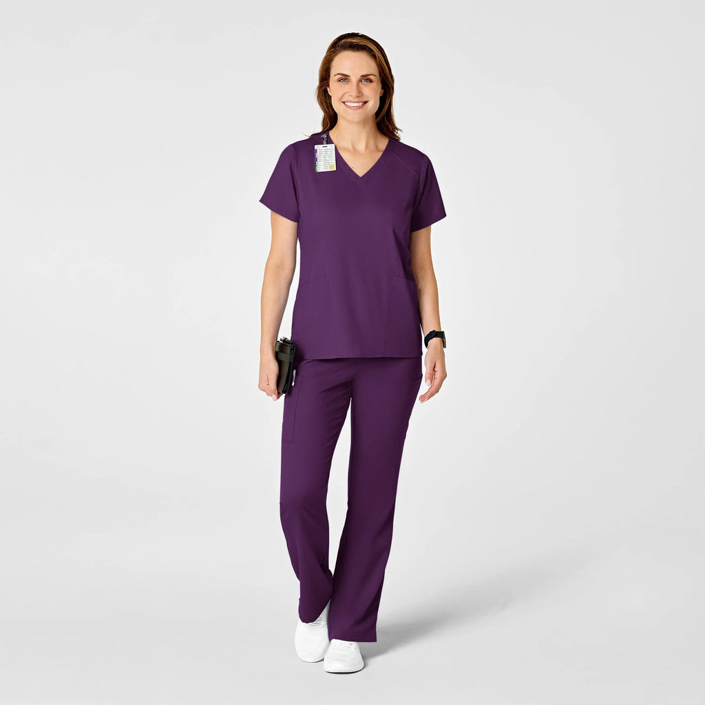 Wink Scrubs Women's 4 Pocket V-Neck Scrub Top Eggplant | scrub-supply.com