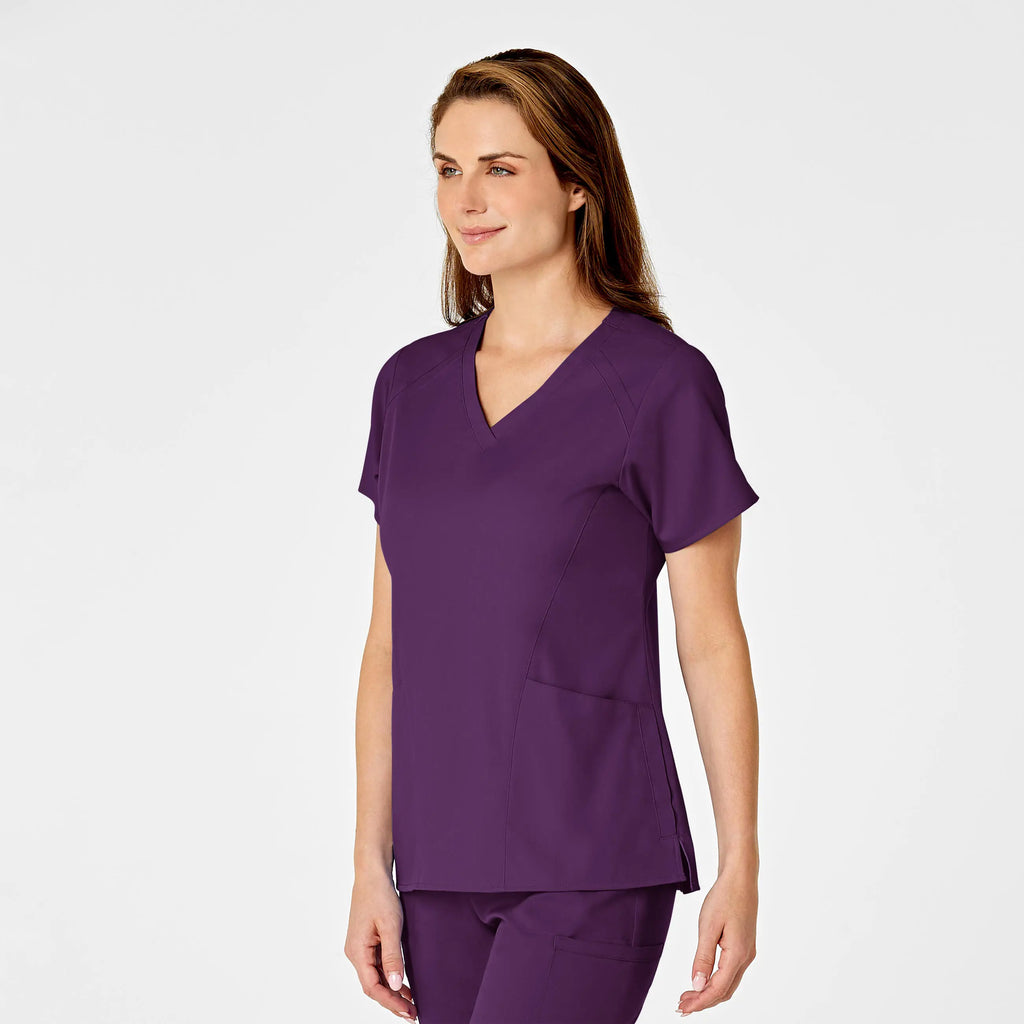 Wink Scrubs Women's 4 Pocket V-Neck Scrub Top Eggplant | scrub-supply.com