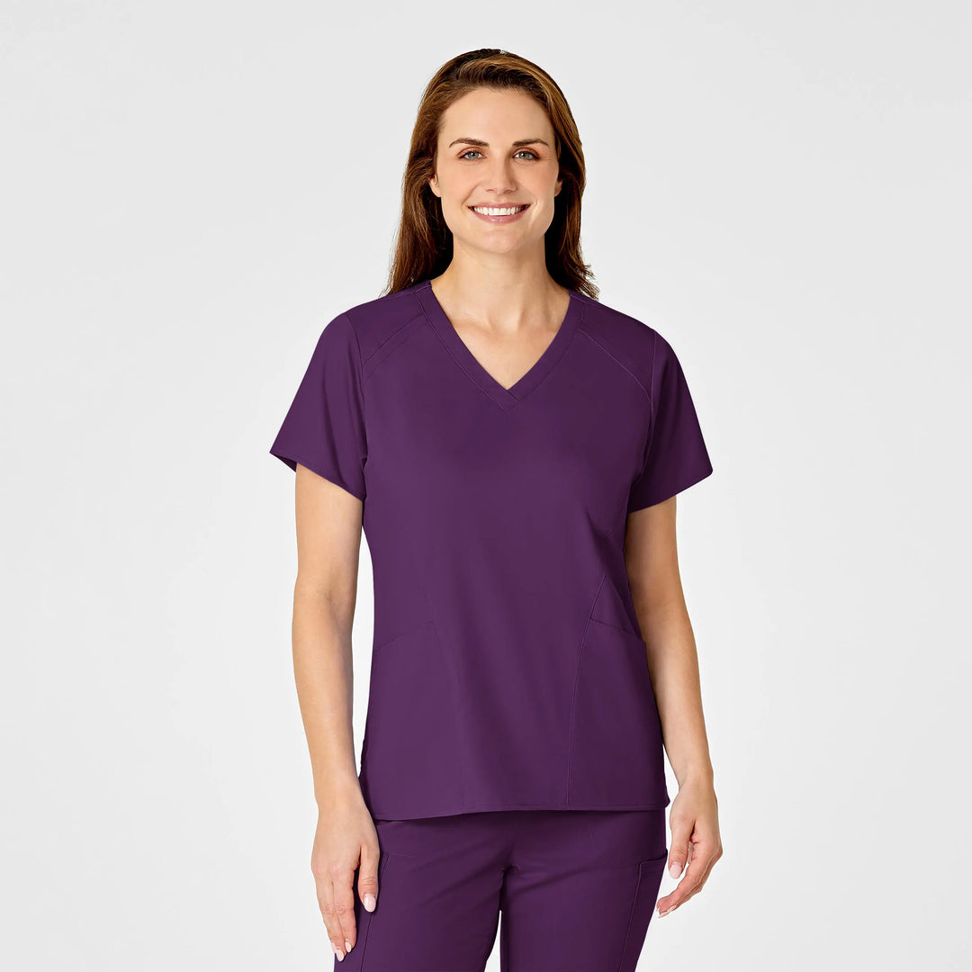 Wink Scrubs Women's 4 Pocket V-Neck Scrub Top Eggplant | scrub-supply.com