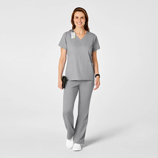 Wink Scrubs Women's 4 Pocket V-Neck Scrub Top Grey | scrub-supply.com
