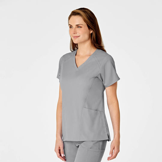 Wink Scrubs Women's 4 Pocket V-Neck Scrub Top Grey | scrub-supply.com
