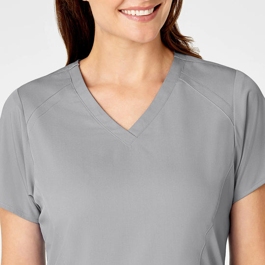 Wink Scrubs Women's 4 Pocket V-Neck Scrub Top Grey | scrub-supply.com