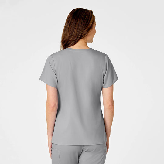 Wink Scrubs Women's 4 Pocket V-Neck Scrub Top Grey | scrub-supply.com