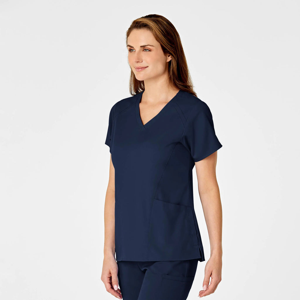 Wink Scrubs Women's 4 Pocket V-Neck Scrub Top Navy | scrub-supply.com