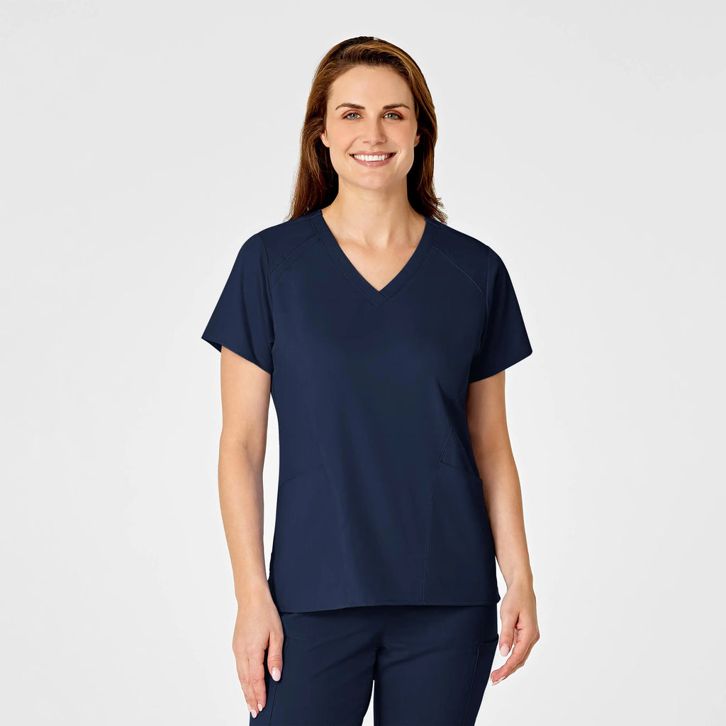 Wink Scrubs Women's 4 Pocket V-Neck Scrub Top Navy | scrub-supply.com