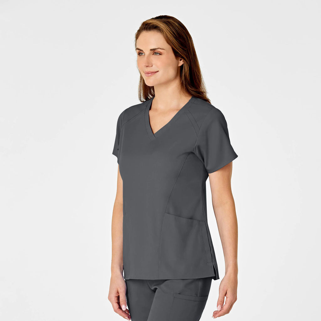 Wink Scrubs Women's 4 Pocket V-Neck Scrub Top Pewter | scrub-supply.com