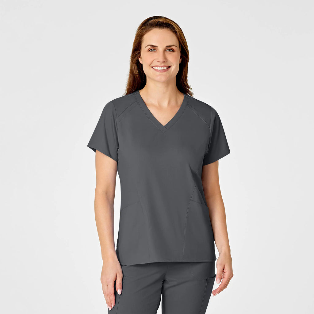 Wink Scrubs Women's 4 Pocket V-Neck Scrub Top Pewter | scrub-supply.com